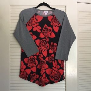Lularoe roses randy baseball tee
